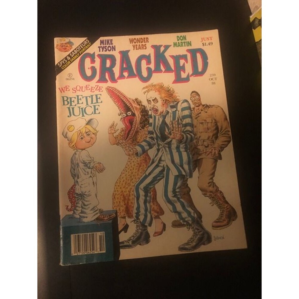Cracked Magazine No.239 Oct 1988 Beetle Juice Don Martin Mike Tyson Wonder Years